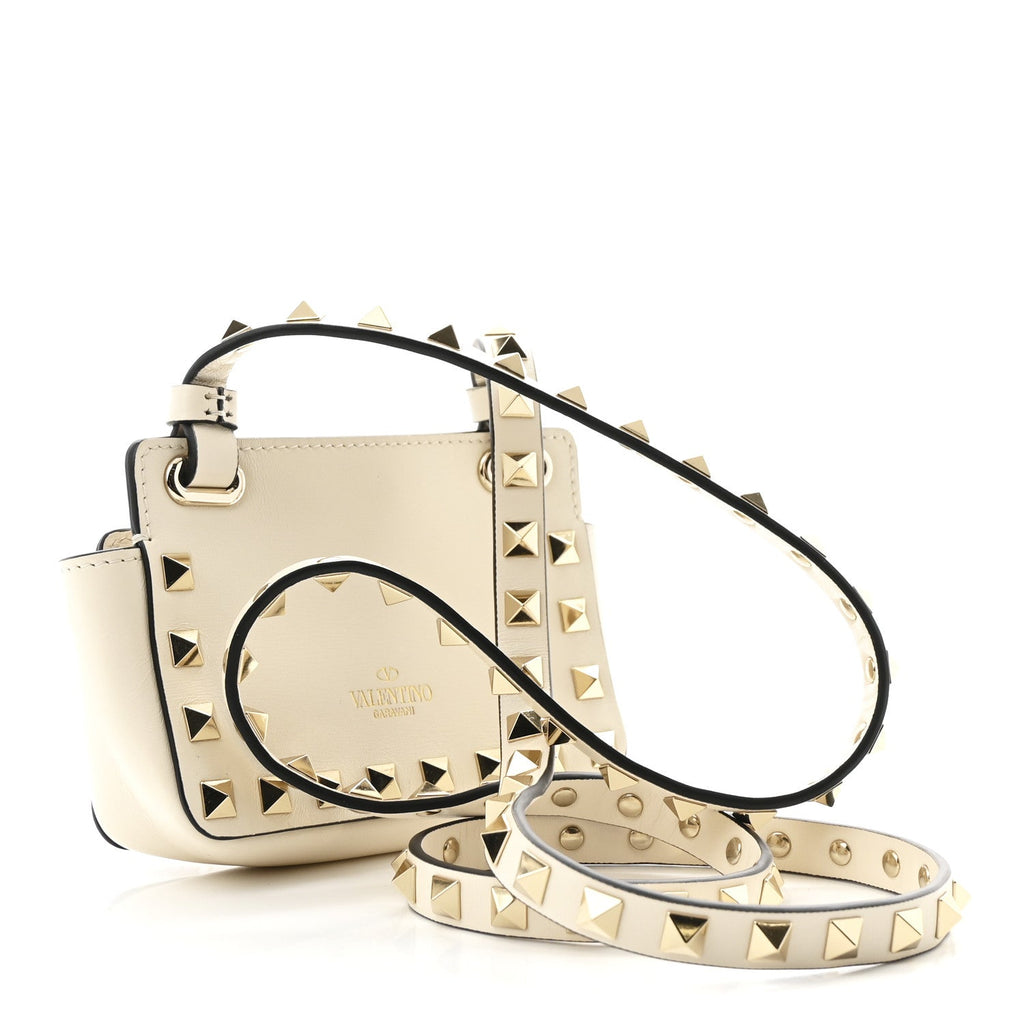 Vitello Rockstud Mini Crossbody Ivory