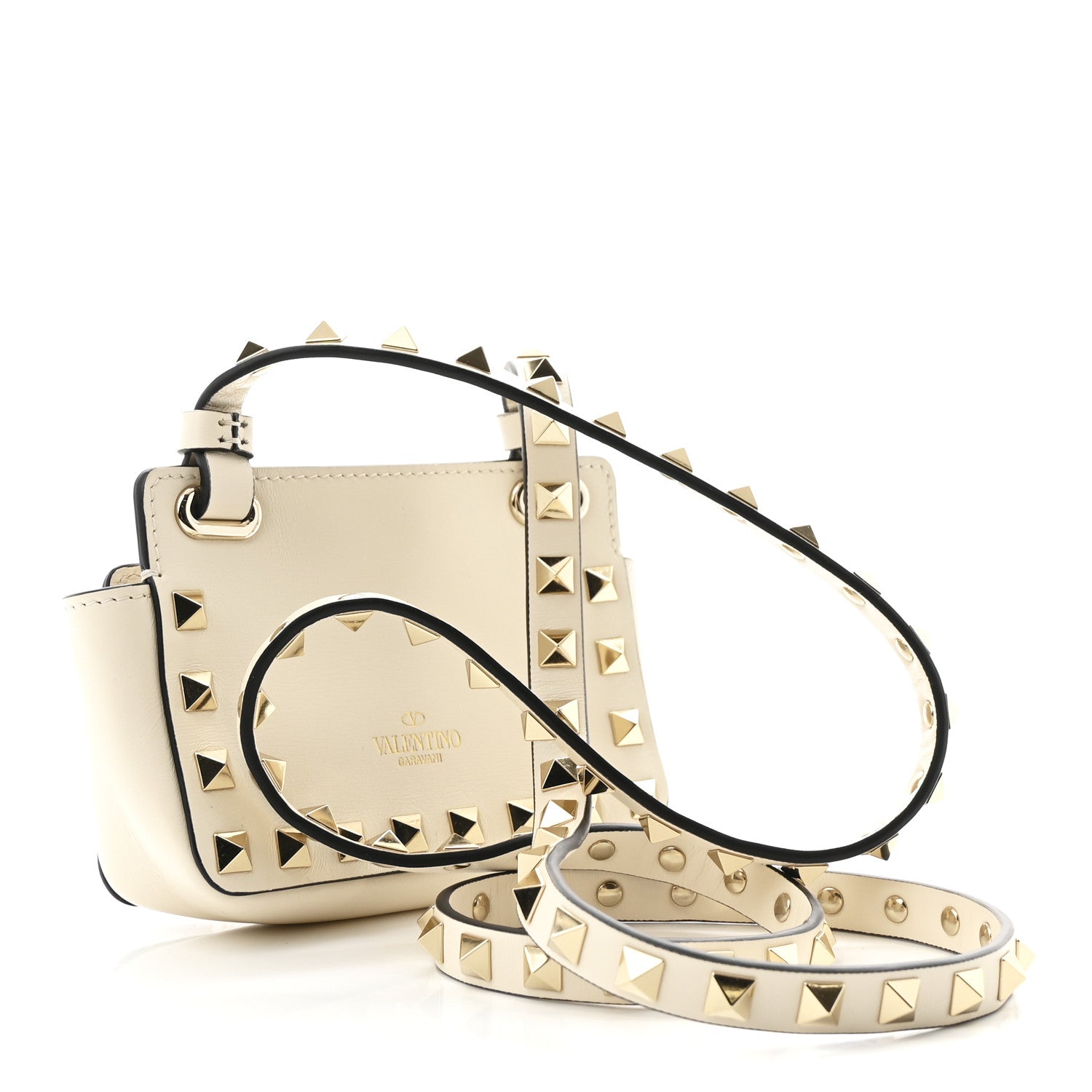 Vitello Rockstud Mini Crossbody Ivory