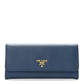 Saffiano Metal Continental Flap Wallet Bluette Cobalto Turchese