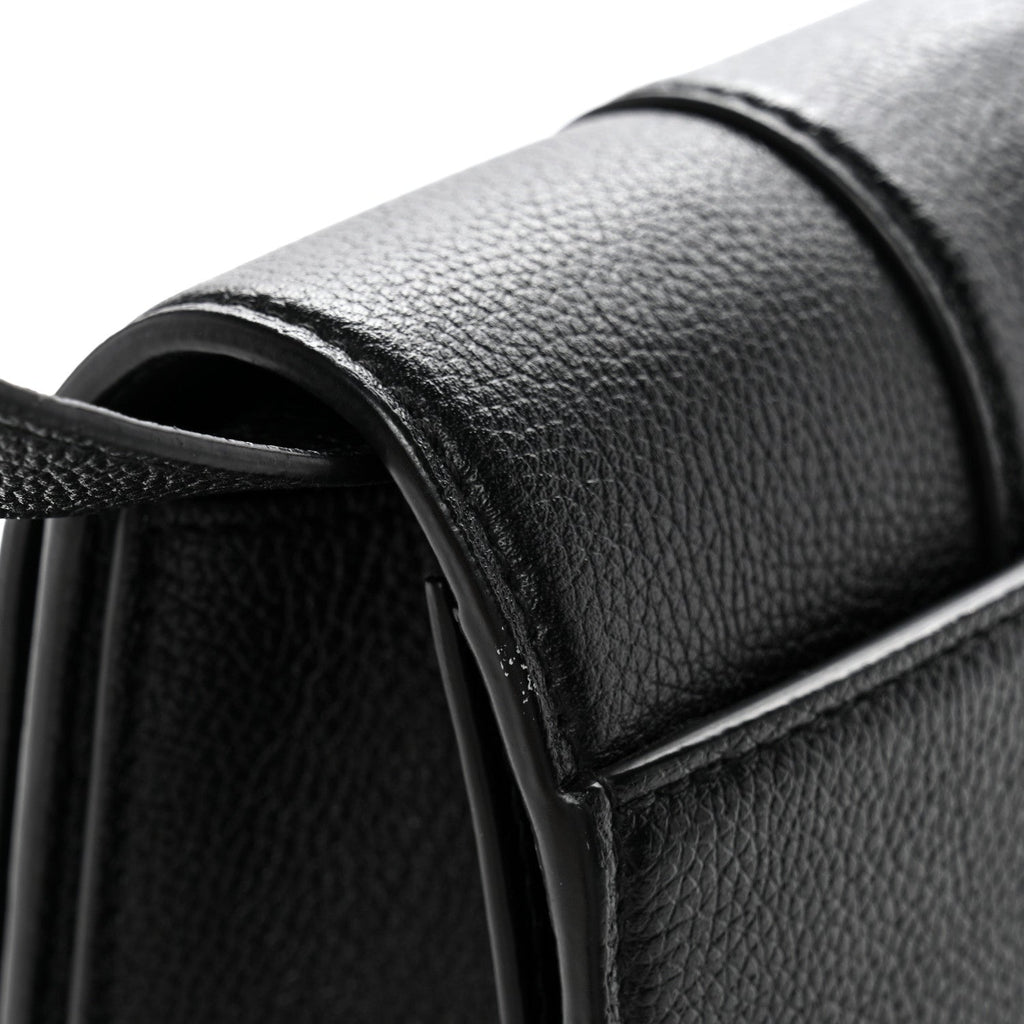 Grained Calfskin Small Hourglass Sling Shoulder Bag Black