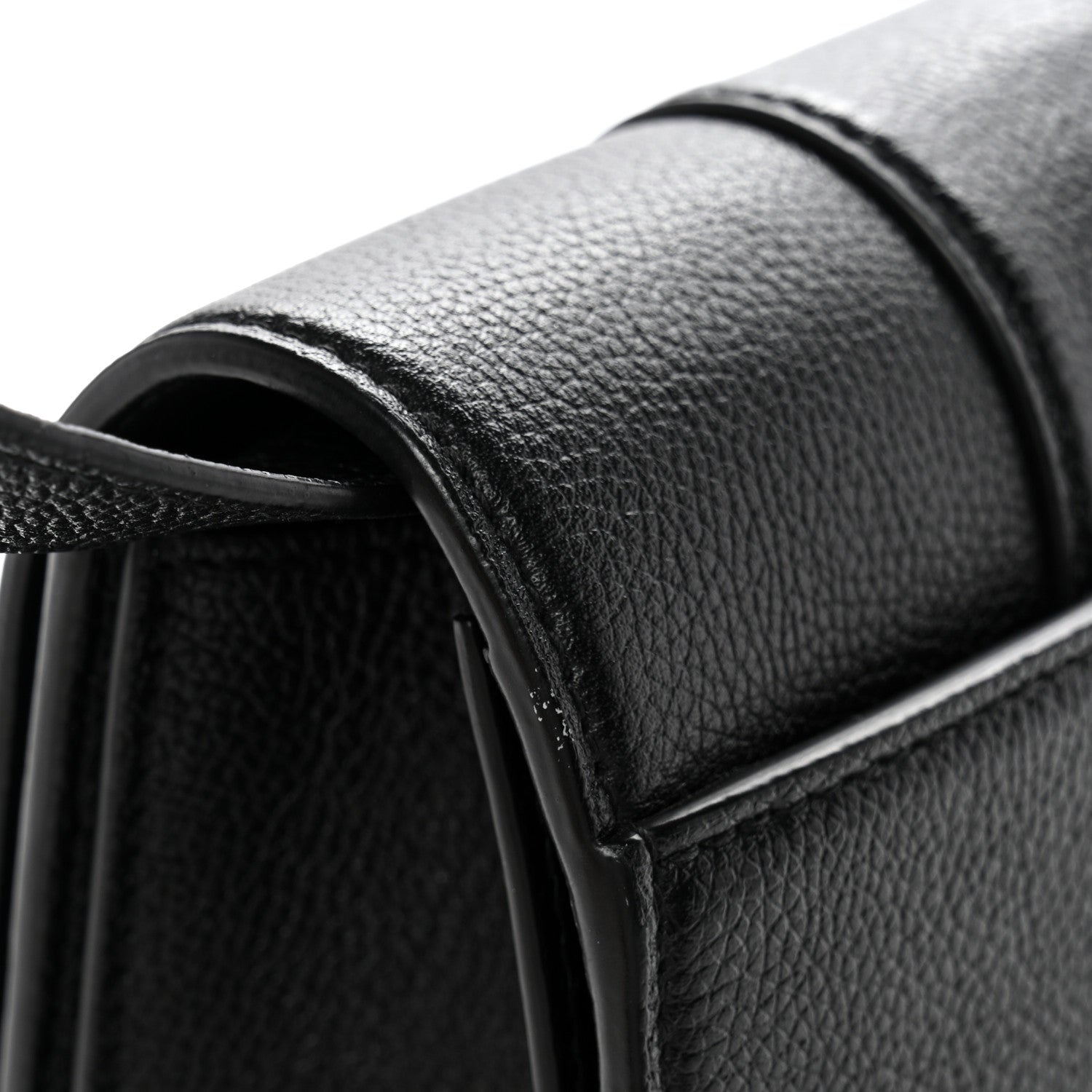 Grained Calfskin Small Hourglass Sling Shoulder Bag Black