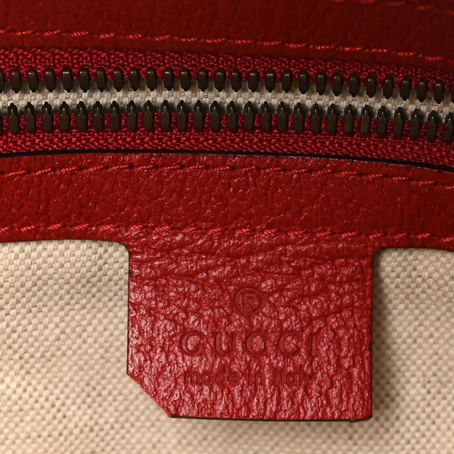 GG Supreme Monogram Web Bosco Patch Dome Backpack Beige Malva Hibiscus Red