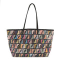Zucca Spalmati Patent Zucchino Screen Print Medium Roll Tote Tobacco Multicolor Black