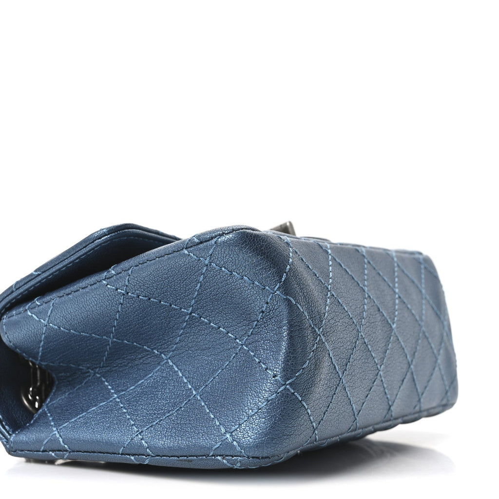 Metallic Sheepskin Quilted 2.55 Reissue Mini Flap Blue