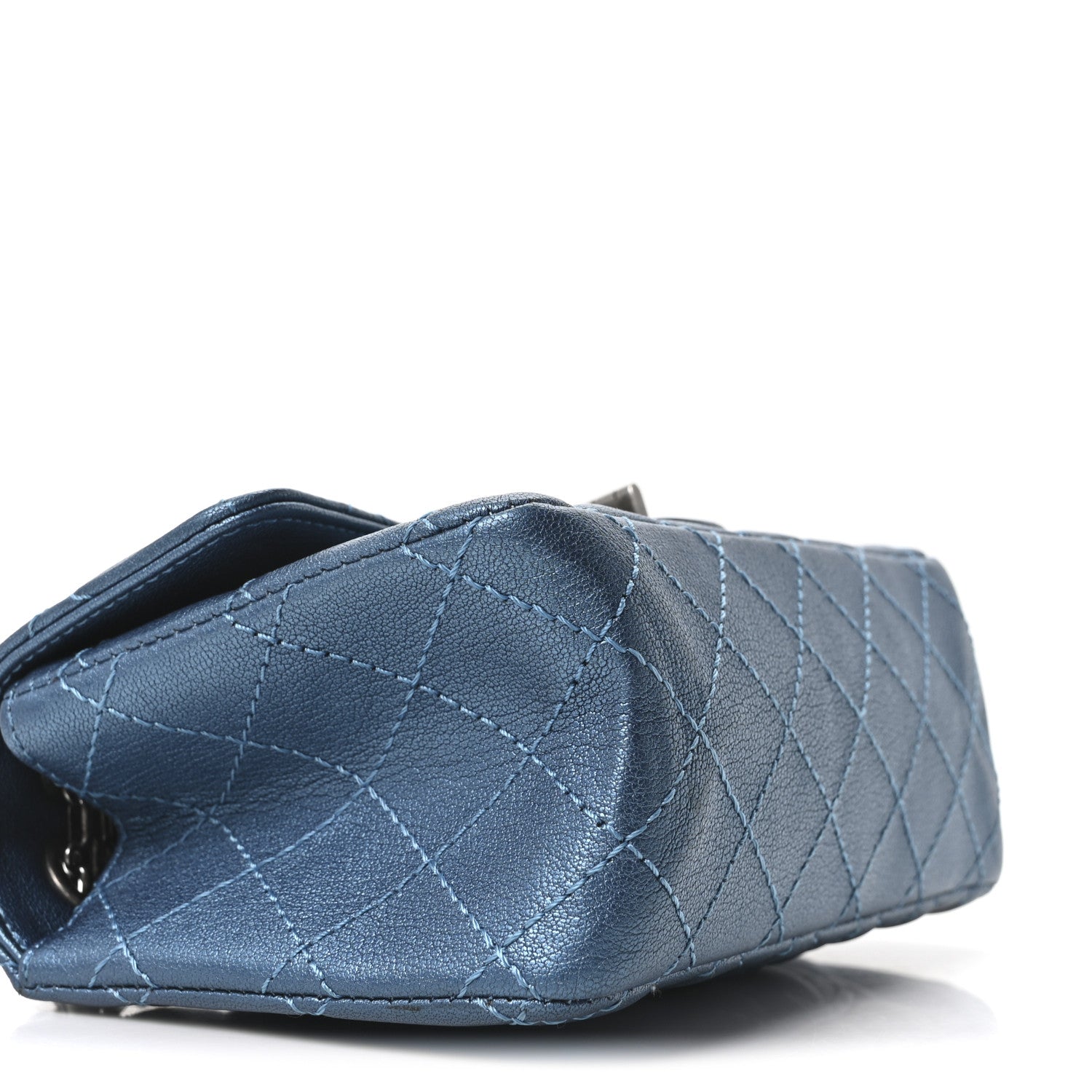 Metallic Sheepskin Quilted 2.55 Reissue Mini Flap Blue