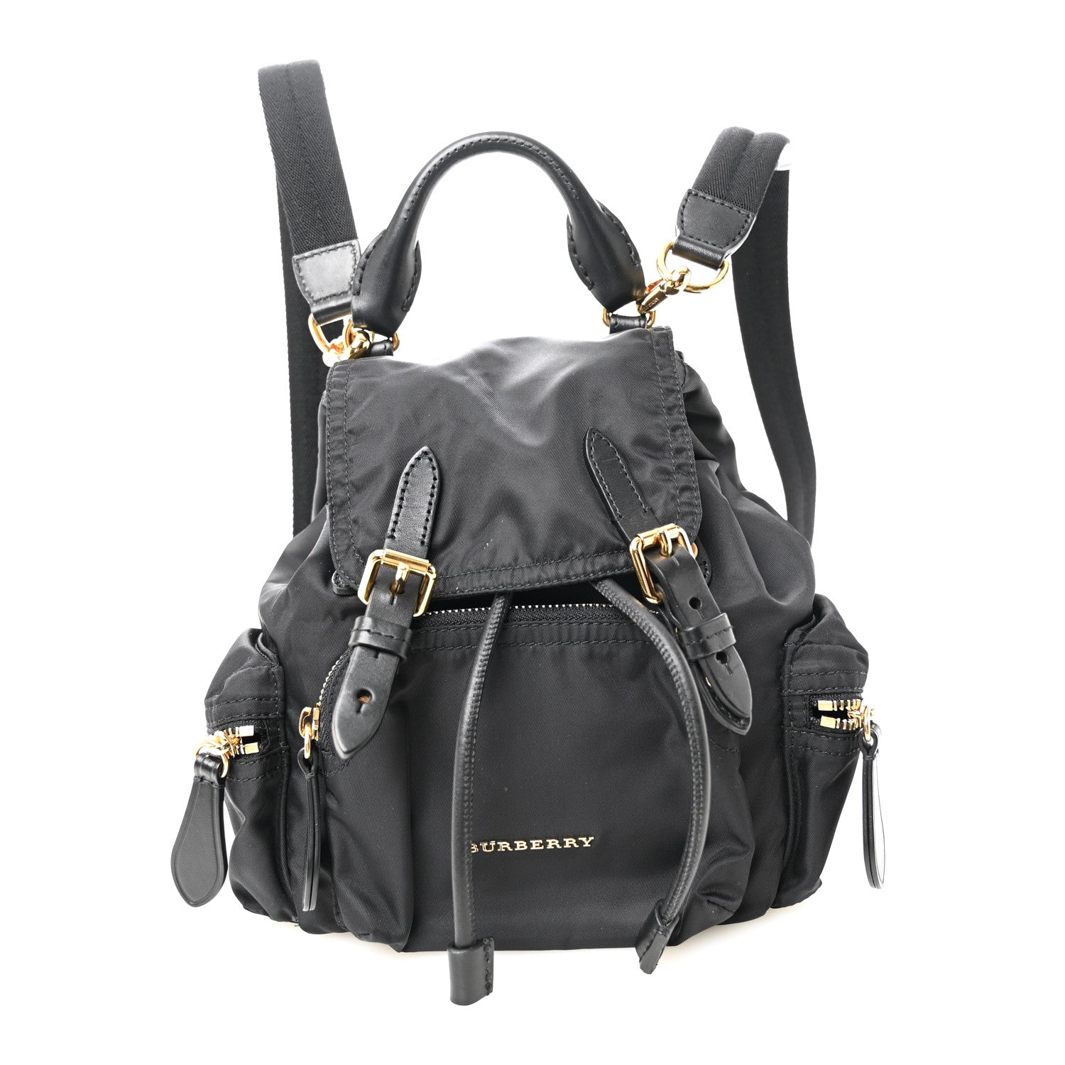 Nylon Small Crossbody Rucksack Backpack Black