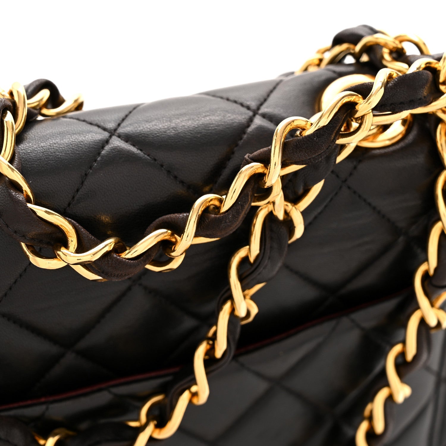 Lambskin Quilted XL Jumbo Single Flap Black