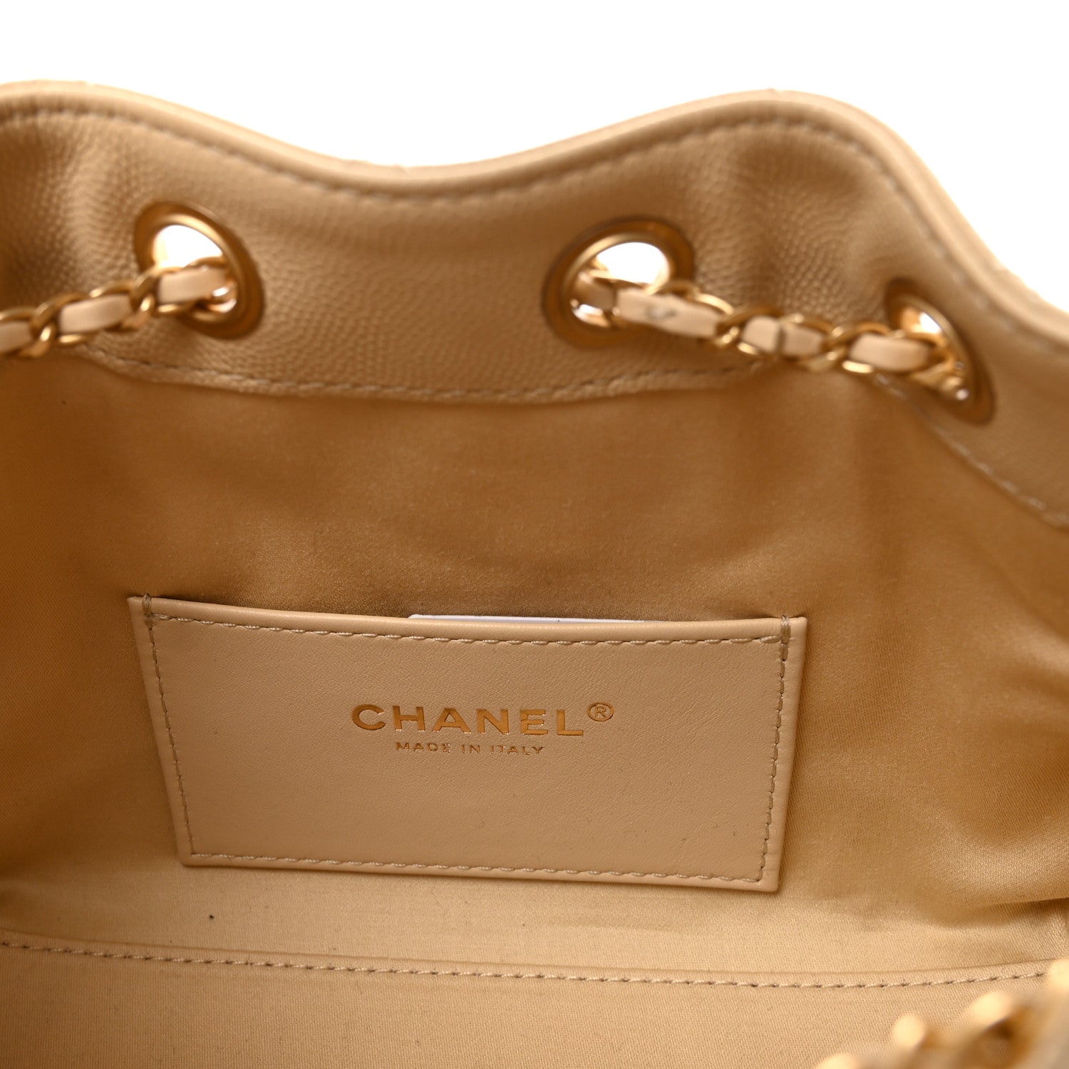 Caviar Quilted Mini Chanel 25 Handbag Beige