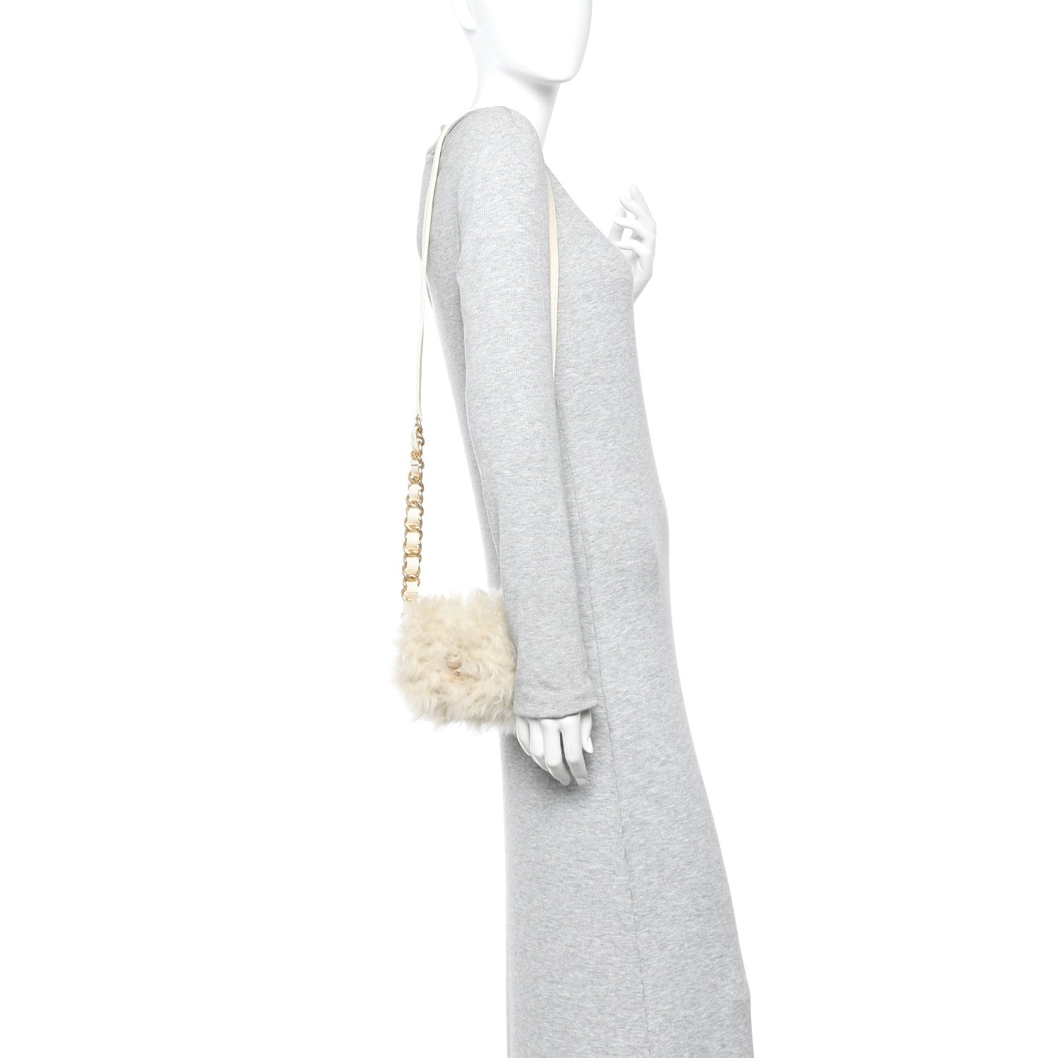 Fantasy Fur CC Mini Flap Bag White
