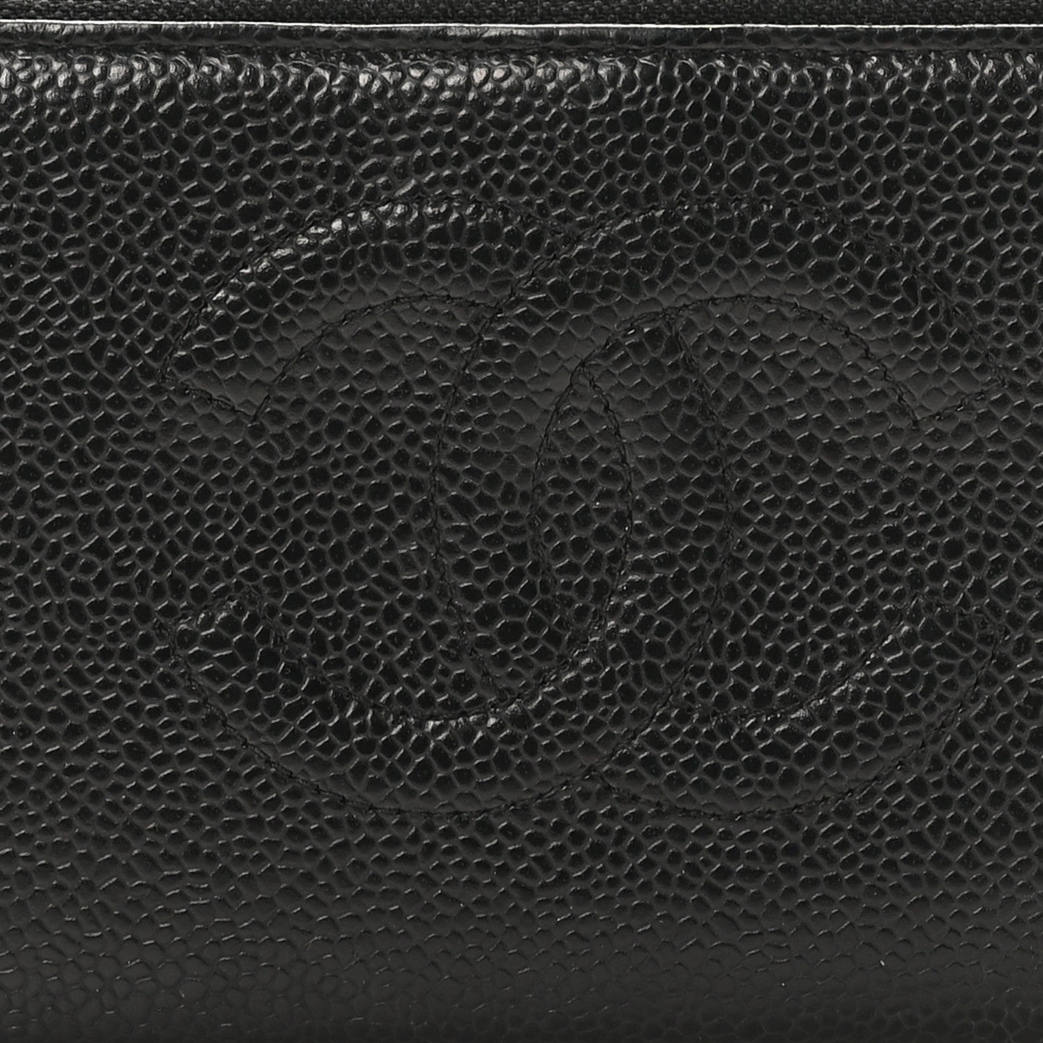 Caviar CC Timeless Large Zip Around Wallet Black