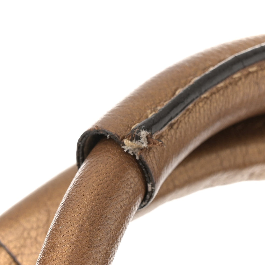 Metallic Calfskin Medium Paddington Satchel Gold