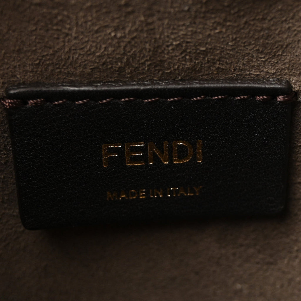 Vitello Liberty F is Fendi Bi-Color FF 1974 Embossed Mini Mon Tresor Bucket Bag Maya Black