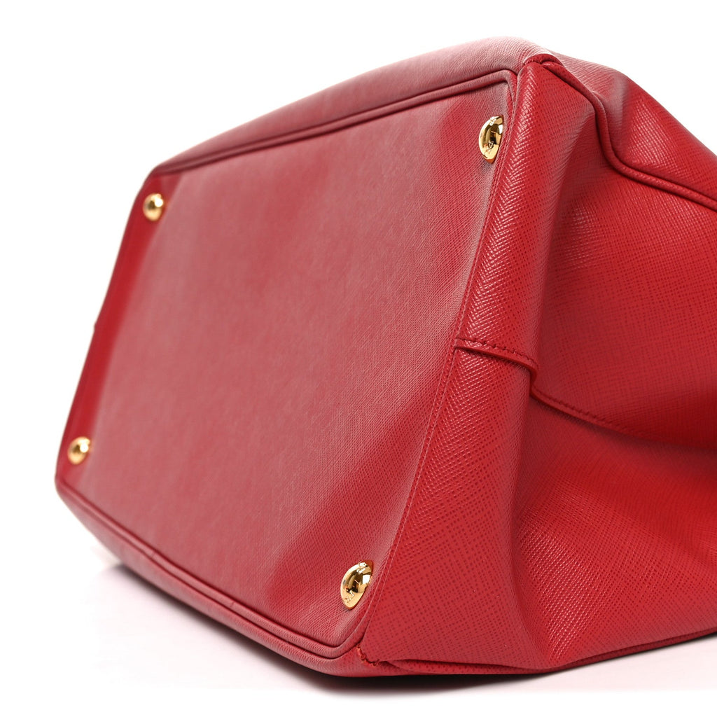 Saffiano Lux Extra Large Galleria Double Zip Tote Fuoco