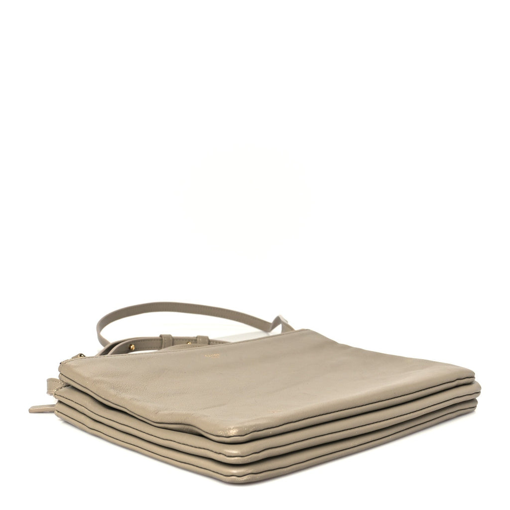 Lambskin Large Trio Crossbody Bag Beige