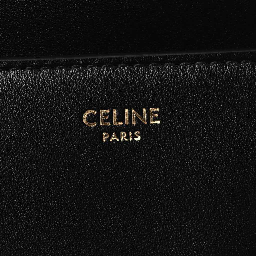 Satinated Calfskin Small 16 Top Handle Bag Black