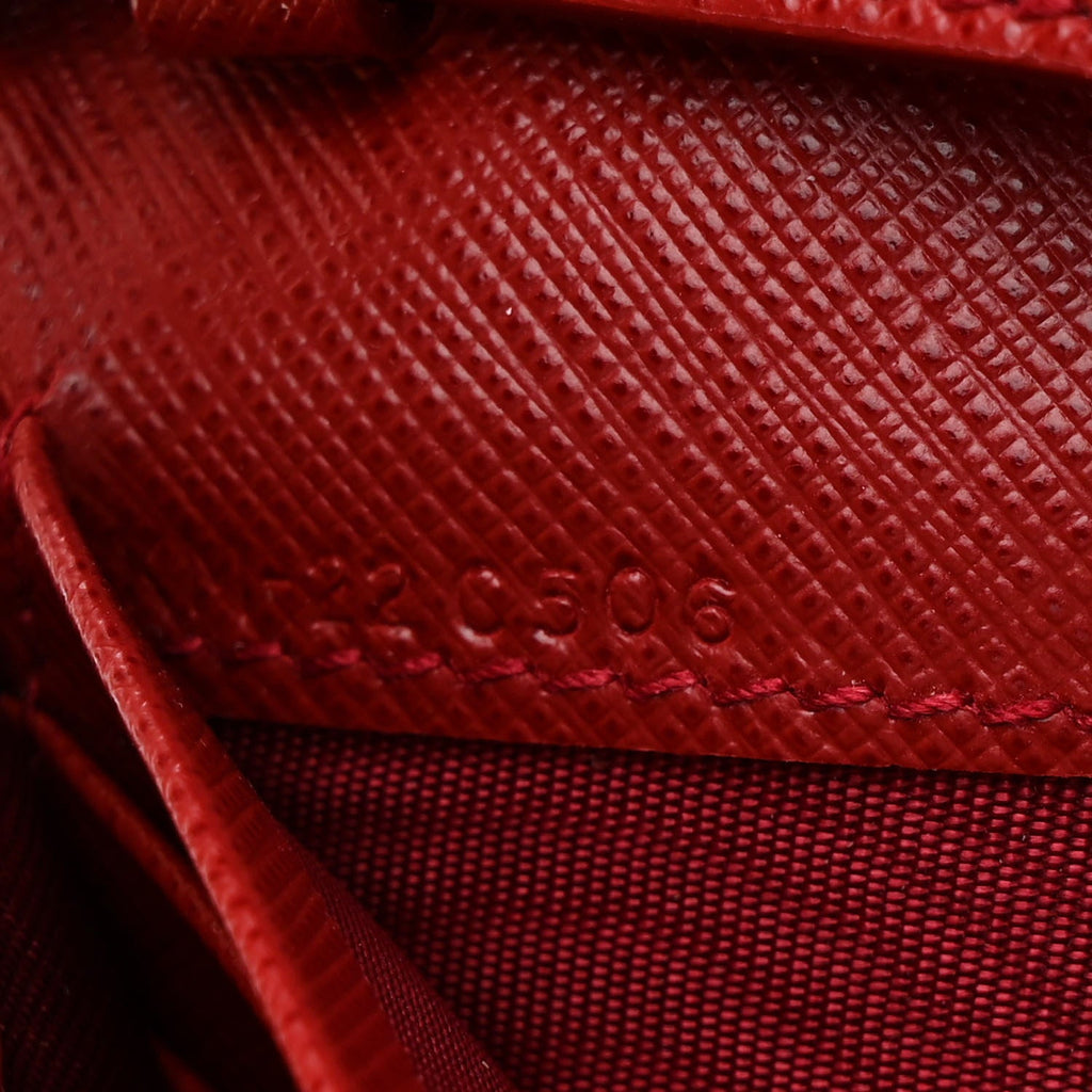 Printed Calfskin Gancini Wallet On Chain Red