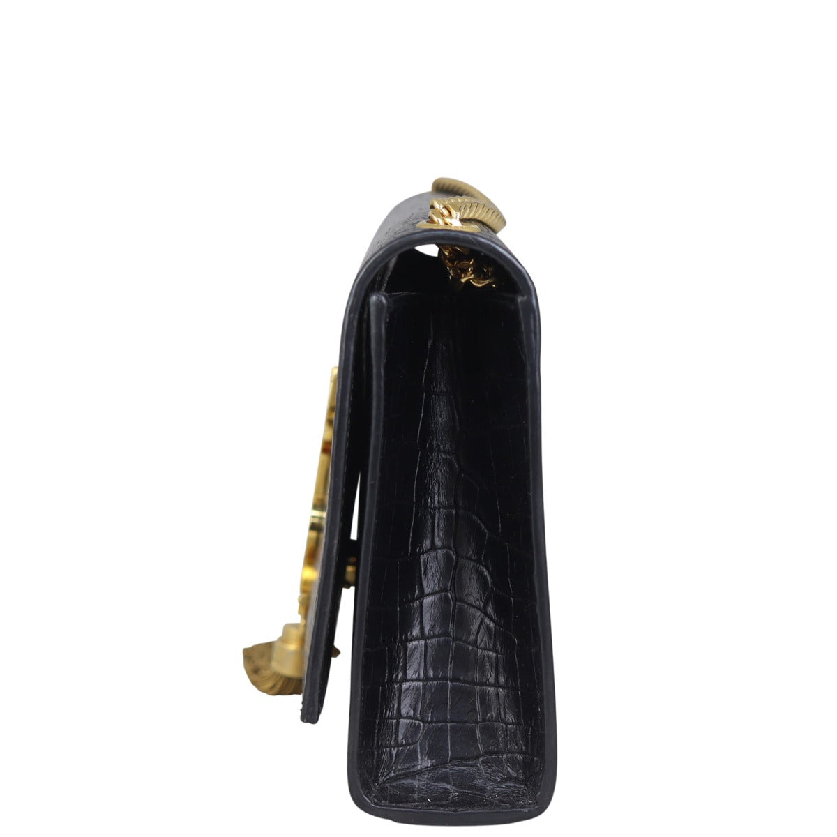 Saint Laurent Kate Tassel Chain Bag Medium Croc-Embossed