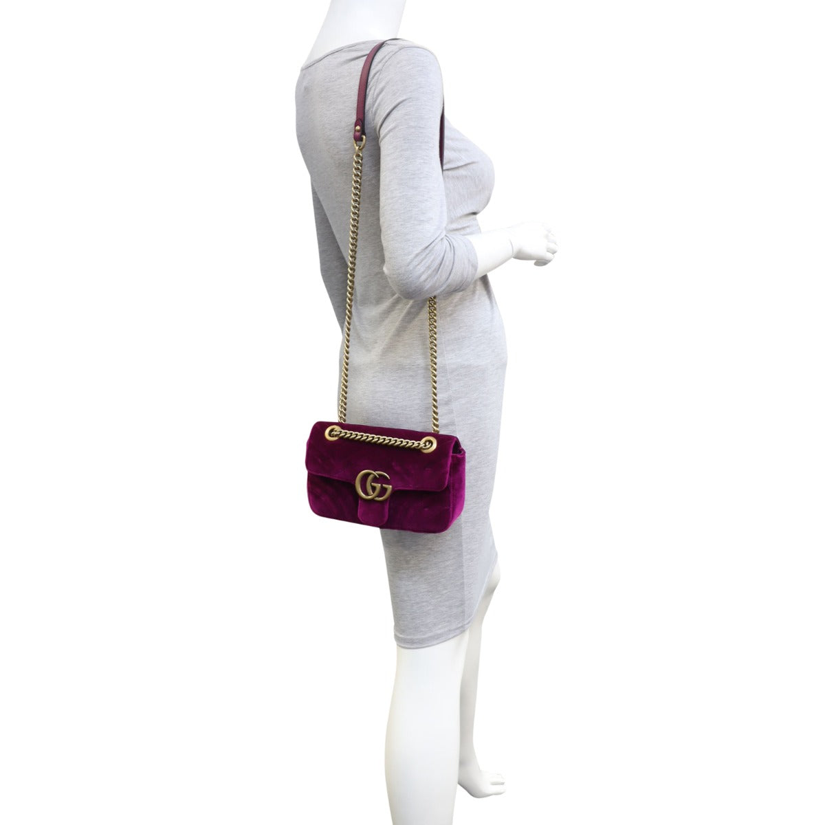 Gucci GG Marmont Velvet Mini Shoulder Bag