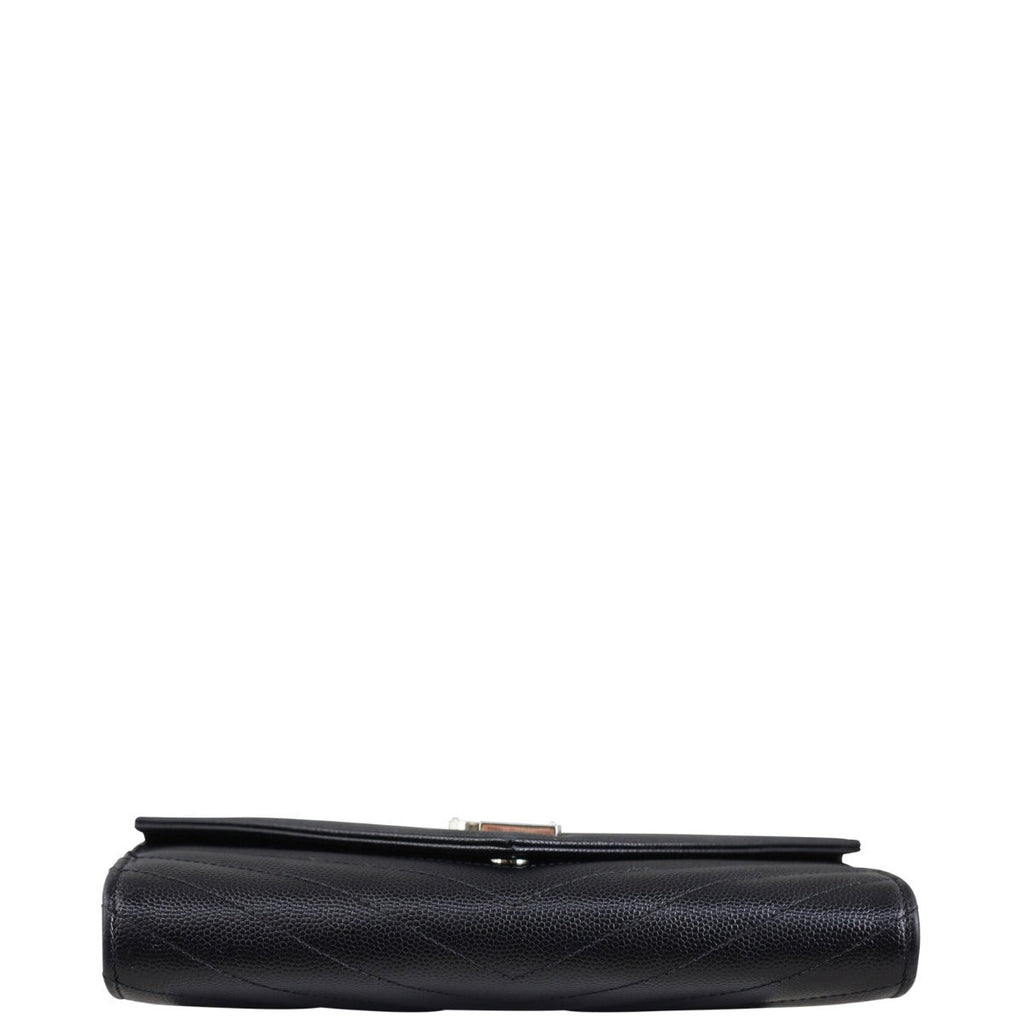 Saint Laurent Monogram Envelope Wallet with Short Chain