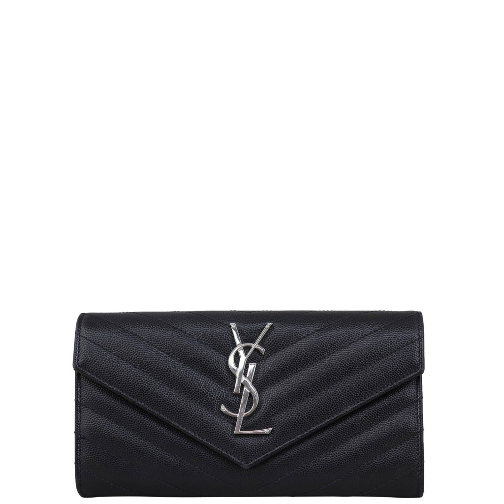 Saint Laurent Monogram Envelope Wallet with Short Chain