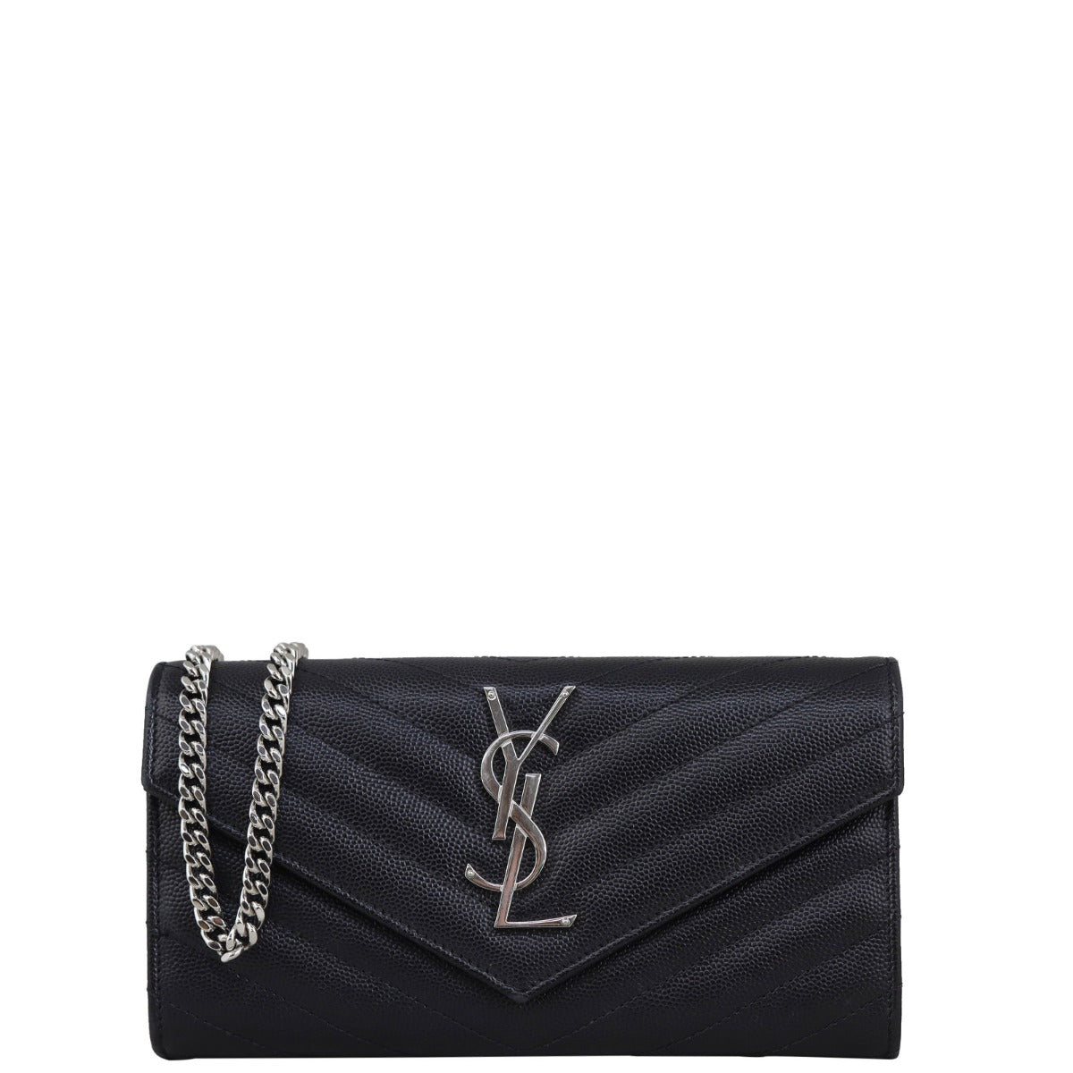 Saint Laurent Monogram Envelope Wallet with Short Chain