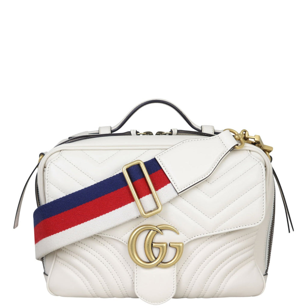 Gucci GG Marmont Small Top Handle Bag with Web Strap