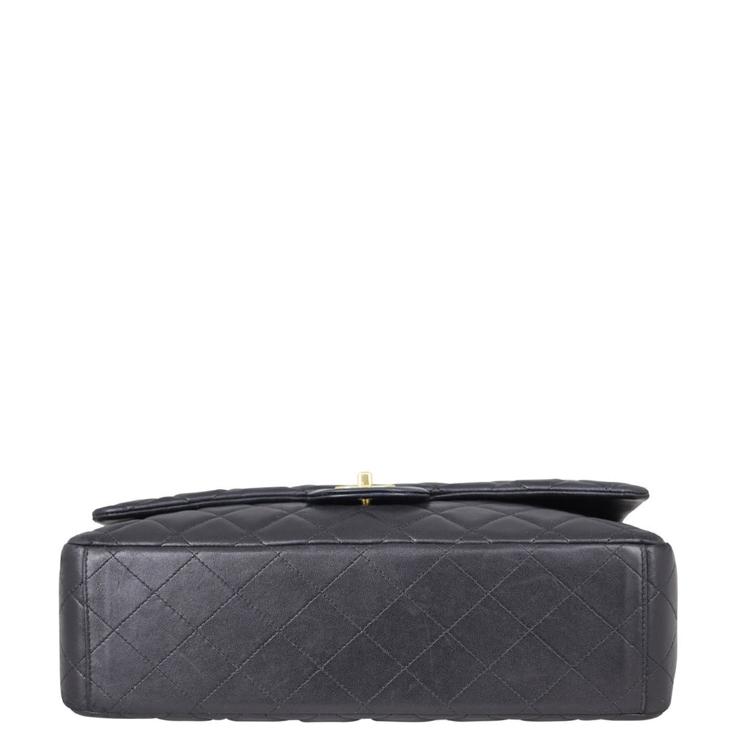 Chanel Classic Single Flap Maxi Lambskin | Black Gold Hardware