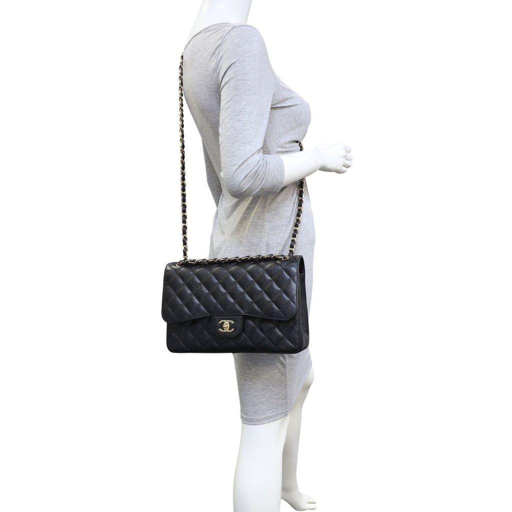 Chanel Classic Double Flap Jumbo | Black Lambskin Gold Hardware