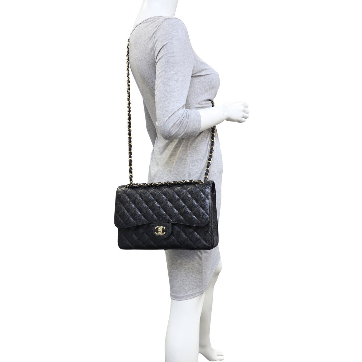 Chanel Classic Double Flap Jumbo | Black Lambskin Gold Hardware