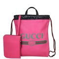 Gucci Leather Logo Drawstring Backpack Small