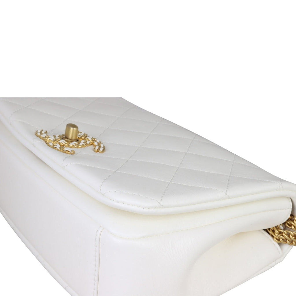 Chanel Looping Chain Flap Bag | White