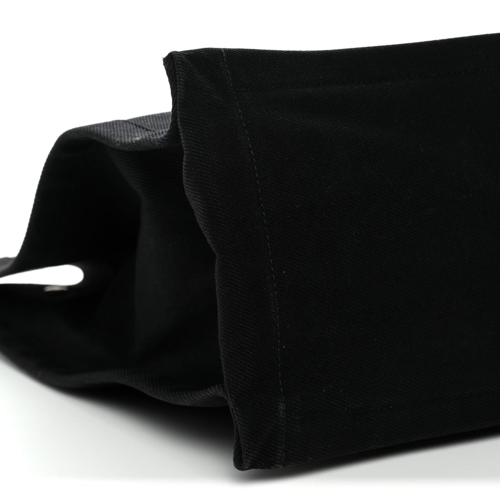 Linen Calfskin Rive Gauche Tote Black