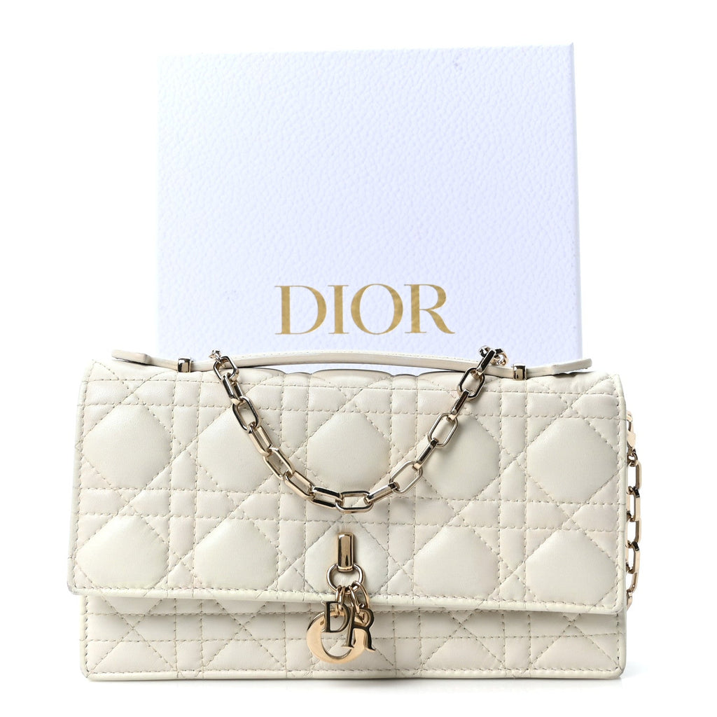 Lambskin Cannage Mini My Dior Bag Latte