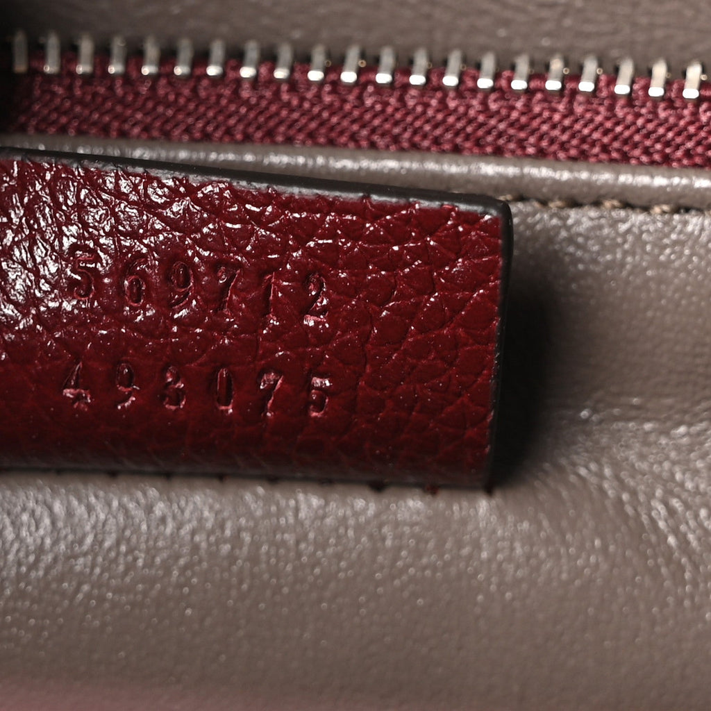 Grainy Calfskin Small Zumi Top Handle Bag Vintage Bordeaux