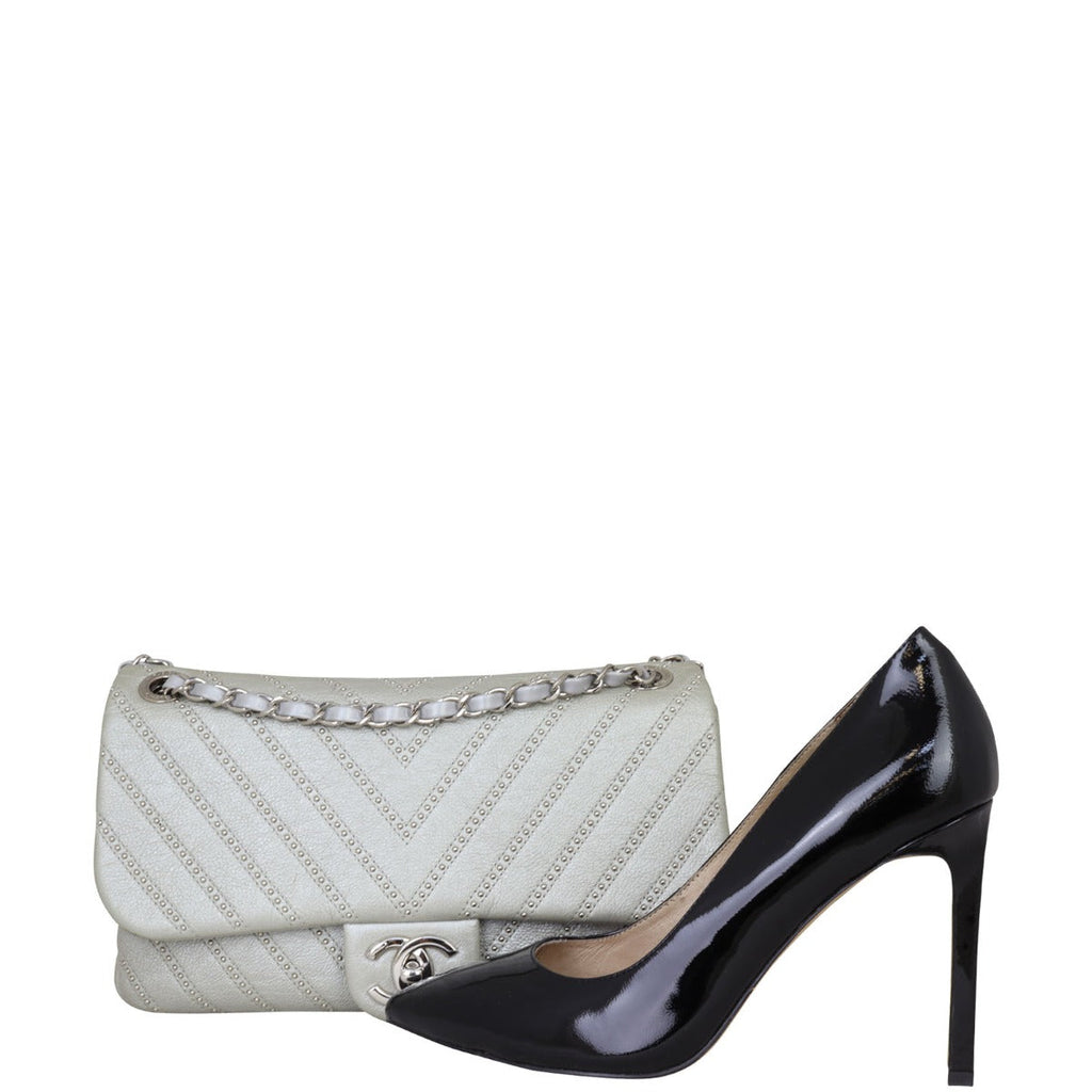 Chanel Stud Wars Chevron Flap Bag | Metallic Silver