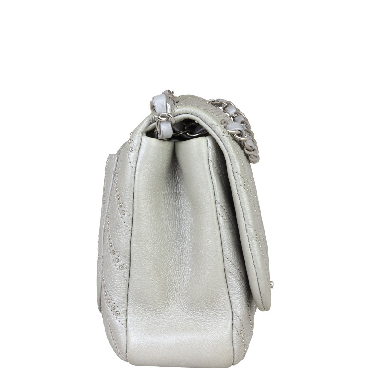 Chanel Stud Wars Chevron Flap Bag | Metallic Silver