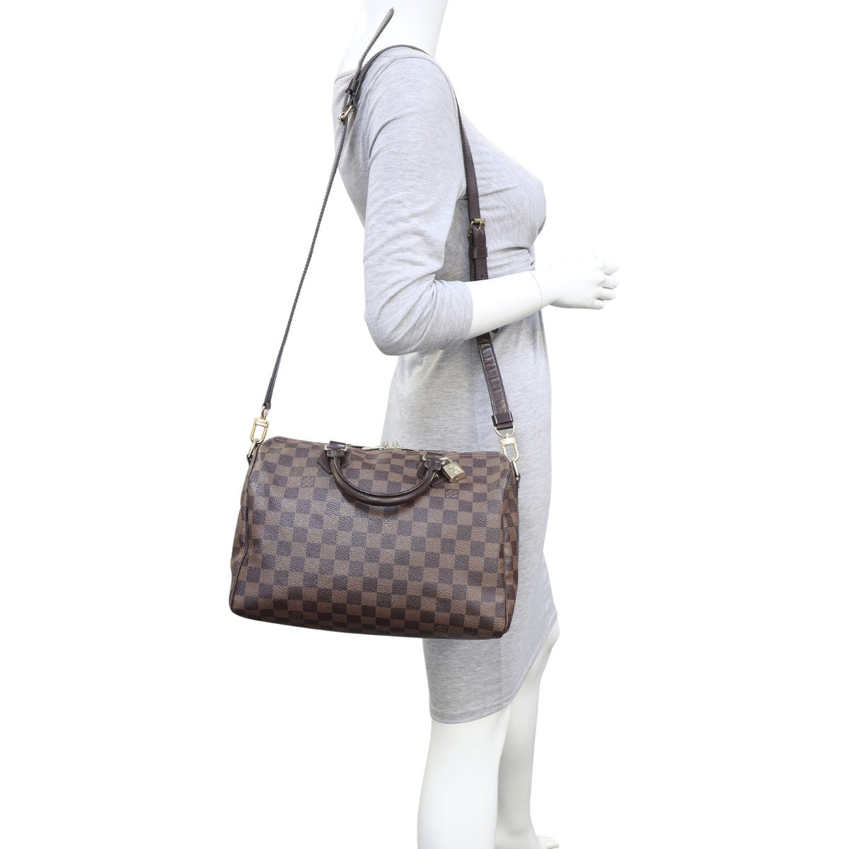 Louis Vuitton Speedy 30 Bandouliere Damier Ebene