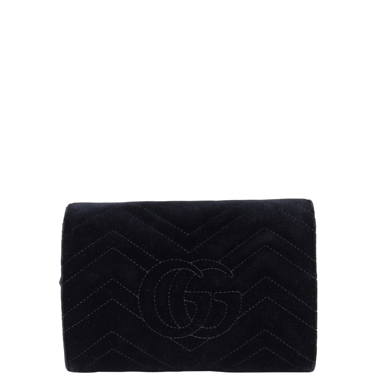Gucci GG Marmont Matelasse Velvet Chain Wallet