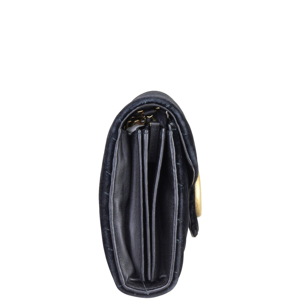 Gucci GG Marmont Matelasse Velvet Chain Wallet