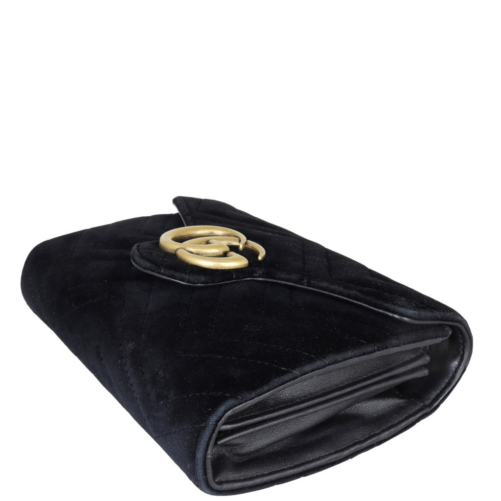 Gucci GG Marmont Matelasse Velvet Chain Wallet