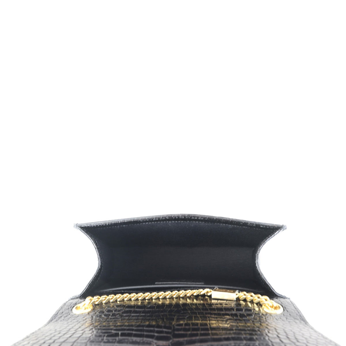 Saint Laurent Kate Tassel Chain Bag Small Croc Embossed