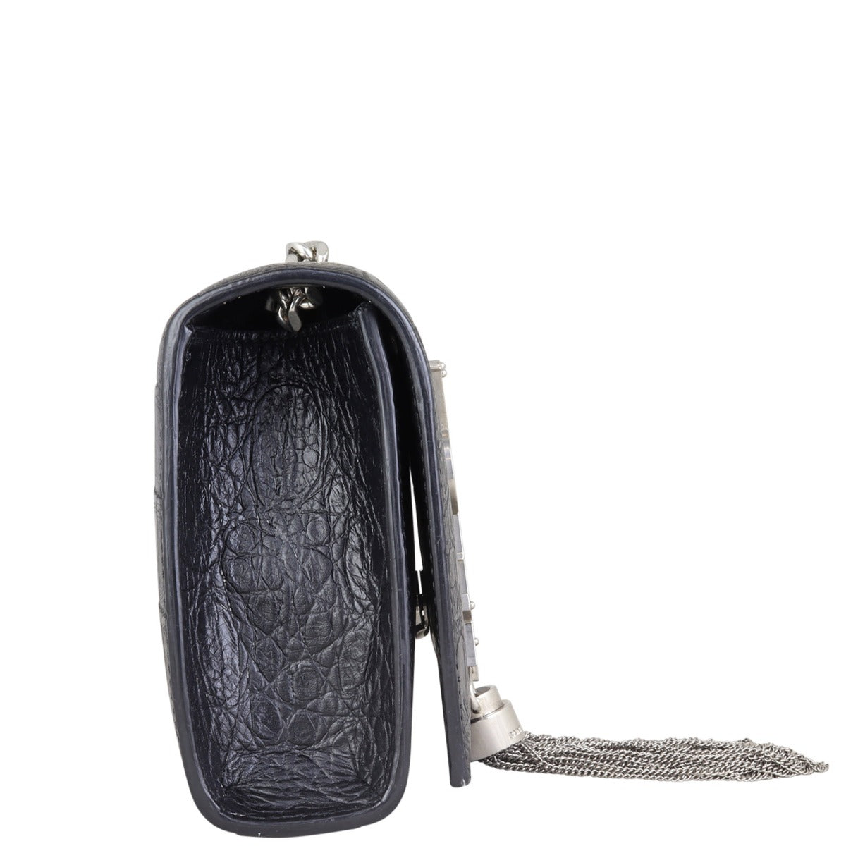 Saint Laurent Kate Tassel Chain Bag Small Croc-Embossed