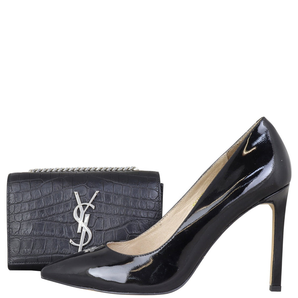 Saint Laurent Kate Tassel Chain Bag Small Croc-Embossed