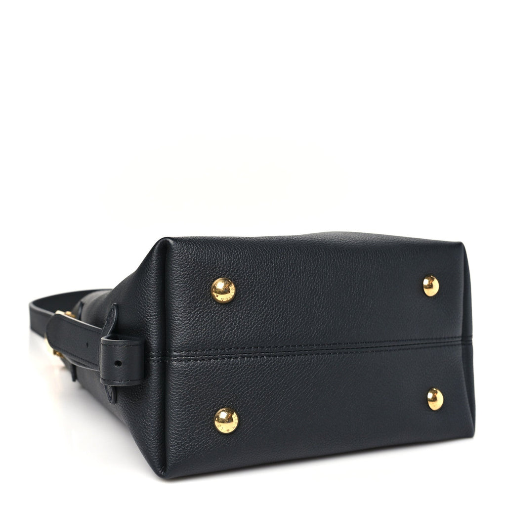 Grained Calfskin Low Key Hobo PM Black