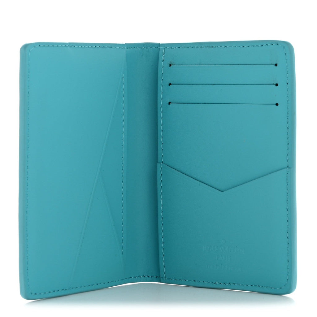 Taurillon Monogram Pocket Organizer Turquoise