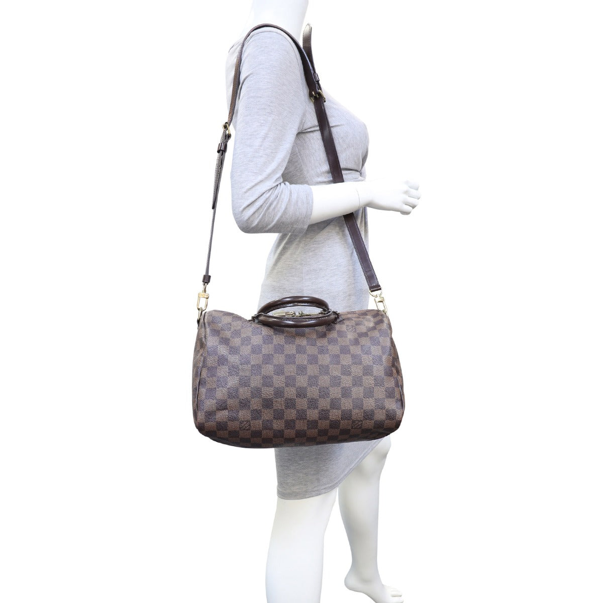 Louis Vuitton Speedy 30 Bandouliere Damier Ebene