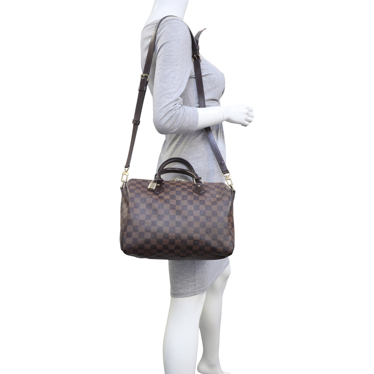 Louis Vuitton Speedy 30 Bandouliere Damier Ebene