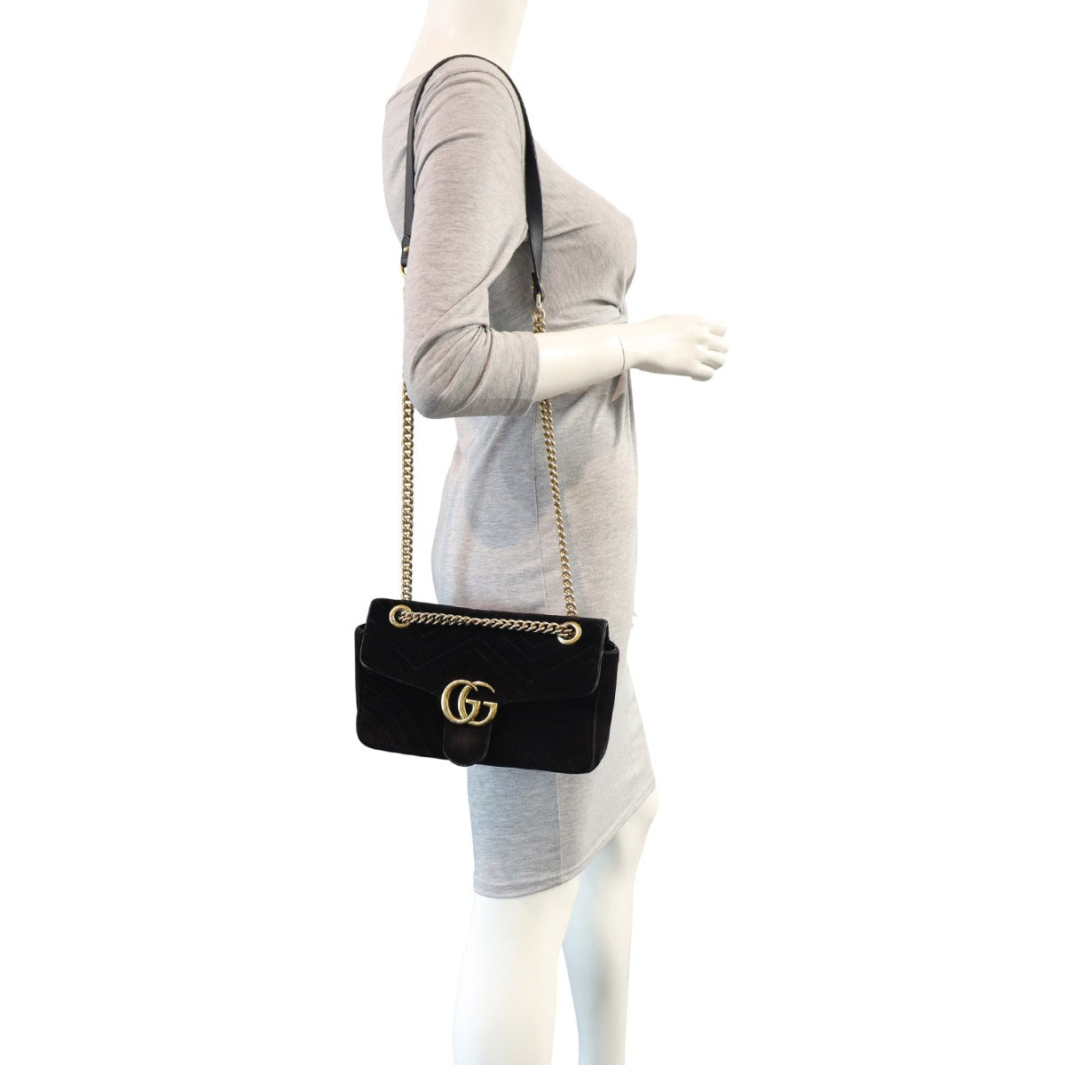 Gucci GG Marmont Small Velvet Shoulder Bag