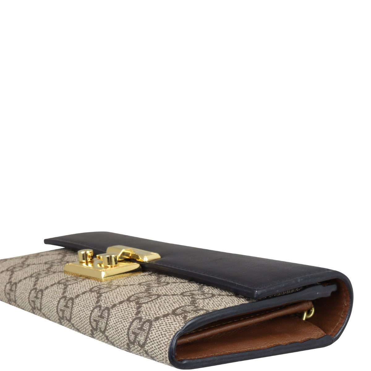 Gucci GG Supreme Continental Padlock Wallet on Chain