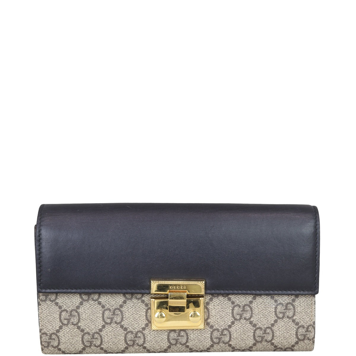 Gucci GG Supreme Continental Padlock Wallet on Chain
